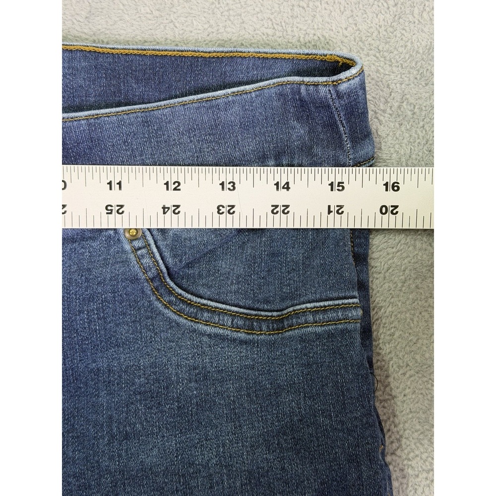 Spanx Jeans Womens Large Blue Dark Wash High Rise Skinny Pull On Slim Stretch - Picture 3 of 9